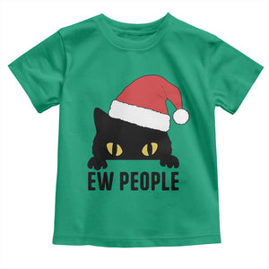 Funny Cat Christmas Toddler T Shirt Ew People Anti Social Grumpy Cat Xmas TS14 Irish Green Print Your Wear