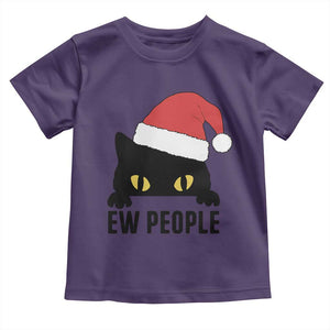 Funny Cat Christmas Toddler T Shirt Ew People Anti Social Grumpy Cat Xmas TS14 Purple Print Your Wear