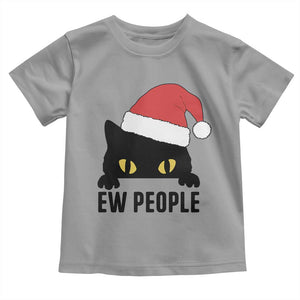 Funny Cat Christmas Toddler T Shirt Ew People Anti Social Grumpy Cat Xmas TS14 Sport Gray Print Your Wear