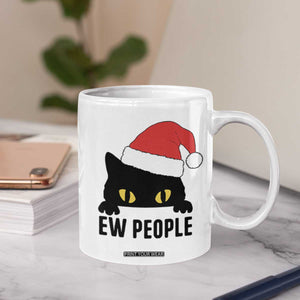 Funny Cat Christmas Coffee Mug Ew People Anti Social Grumpy Cat Xmas TS14 Print Your Wear