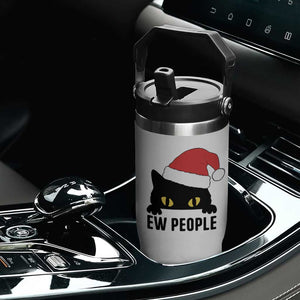 Funny Cat Christmas Flip Straw Tumbler Ew People Anti Social Grumpy Cat Xmas TS14 Print Your Wear