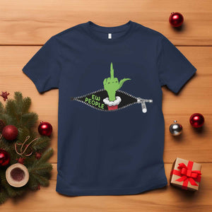 Funny Elf Hand Christmas T Shirt Ew People Anti Socaial Xmas TS14 Navy Print Your Wear