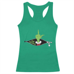 Funny Elf Hand Christmas Racerback Tank Top Ew People Anti Socaial Xmas TS14 Irish Green Print Your Wear