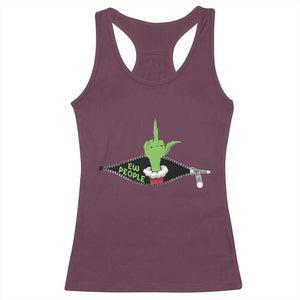 Funny Elf Hand Christmas Racerback Tank Top Ew People Anti Socaial Xmas TS14 Maroon Print Your Wear