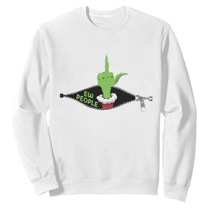 Funny Elf Hand Christmas Sweatshirt Ew People Anti Socaial Xmas TS14 White Print Your Wear