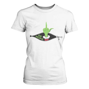 Funny Elf Hand Christmas T Shirt For Women Ew People Anti Socaial Xmas TS14 White Print Your Wear