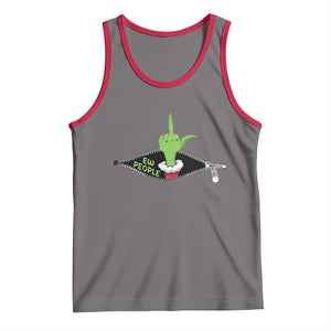 Funny Elf Hand Christmas Tank Top Ew People Anti Socaial Xmas TS14 Deep Heather Red Print Your Wear