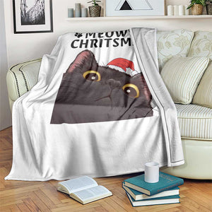 Funny Black Cat Christmas Throw Blanket Cute Kitty Xmas TS14 Print Your Wear