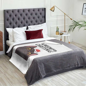Funny Black Cat Christmas Throw Blanket Cute Kitty Xmas TS14 Print Your Wear