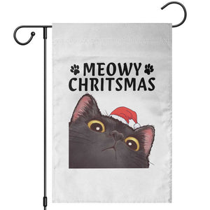 Funny Black Cat Christmas Garden Flag Cute Kitty Xmas TS14 White Print Your Wear
