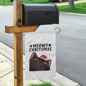 Funny Black Cat Christmas Garden Flag Cute Kitty Xmas TS14 Print Your Wear