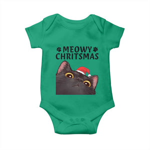 Funny Black Cat Christmas Baby Onesie Cute Kitty Xmas TS14 Irish Green Print Your Wear