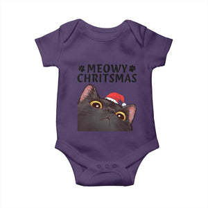 Funny Black Cat Christmas Baby Onesie Cute Kitty Xmas TS14 Purple Print Your Wear