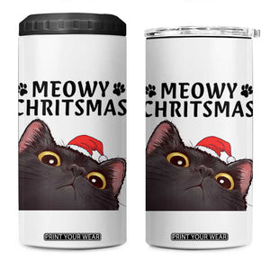 Funny Black Cat Christmas 4 in 1 Can Cooler Tumbler Cute Kitty Xmas TS14 One Size: 16 oz White Print Your Wear