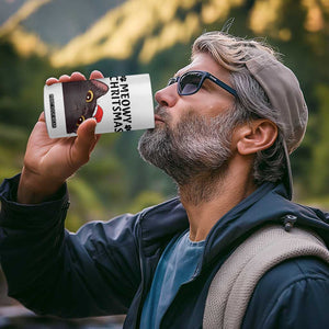 Funny Black Cat Christmas 4 in 1 Can Cooler Tumbler Cute Kitty Xmas TS14 Print Your Wear