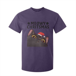 Funny Black Cat Christmas T Shirt For Kid Cute Kitty Xmas TS14 Purple Print Your Wear