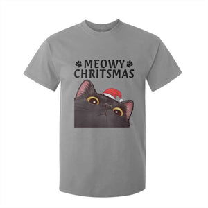 Funny Black Cat Christmas T Shirt For Kid Cute Kitty Xmas TS14 Sport Gray Print Your Wear