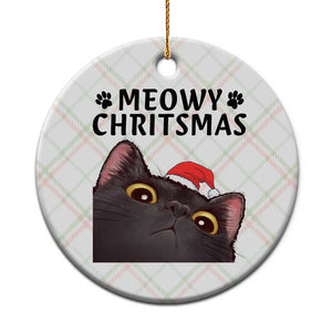 Funny Black Cat Christmas Ceramic Ornament Cute Kitty Xmas TS14 1pc Christmas Plaid Print Your Wear