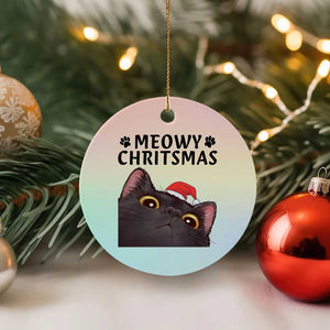 Funny Black Cat Christmas Ceramic Ornament Cute Kitty Xmas TS14 1pc Pastel Print Your Wear
