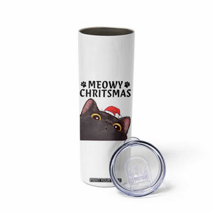 Funny Black Cat Christmas Skinny Tumbler Cute Kitty Xmas TS14 Print Your Wear