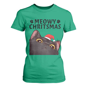 Funny Black Cat Christmas T Shirt For Women Cute Kitty Xmas TS14 Irish Green Print Your Wear