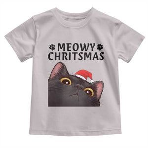 Funny Black Cat Christmas Toddler T Shirt Cute Kitty Xmas TS14 Ice Gray Print Your Wear