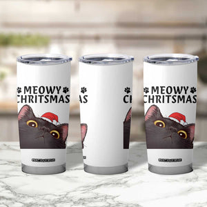 Funny Black Cat Christmas Tumbler Cup Cute Kitty Xmas TS14 Print Your Wear