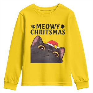 Funny Black Cat Christmas Youth Sweatshirt Cute Kitty Xmas TS14 Daisy Print Your Wear