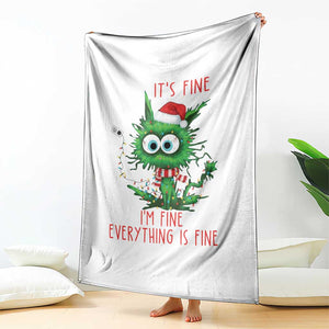 Funny Cat Green Christmas Throw Blanket It Is Fine I Am Fine Everything Is Fine TS14 Print Your Wear