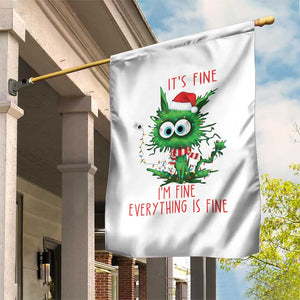 Funny Cat Green Christmas Garden Flag It Is Fine I Am Fine Everything Is Fine TS14 Print Your Wear