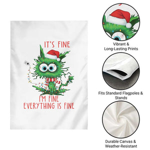 Funny Cat Green Christmas Garden Flag It Is Fine I Am Fine Everything Is Fine TS14 Print Your Wear