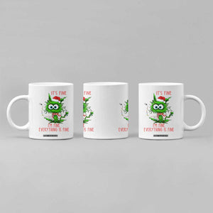 Funny Cat Green Christmas Coffee Mug It Is Fine I Am Fine Everything Is Fine TS14 Print Your Wear