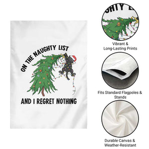 Funny Black Cat Christmas Garden Flag On the Naughty List And I Regret Nothing TS14 Print Your Wear