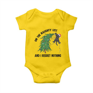 Funny Black Cat Christmas Baby Onesie On the Naughty List And I Regret Nothing TS14 Daisy Print Your Wear