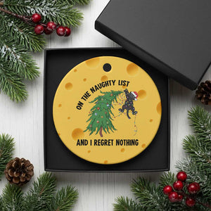 Funny Black Cat Christmas Ceramic Ornament On the Naughty List And I Regret Nothing TS14 1pc Yellow Cheese Print Your Wear