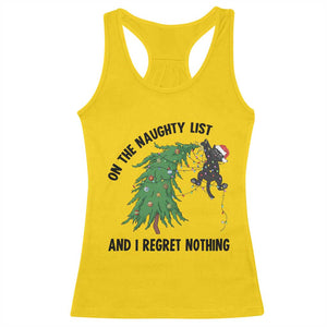 Funny Black Cat Christmas Racerback Tank Top On the Naughty List And I Regret Nothing TS14 Daisy Print Your Wear