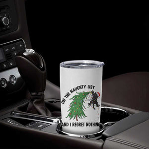 Funny Black Cat Christmas Tumbler Cup On the Naughty List And I Regret Nothing TS14 Print Your Wear