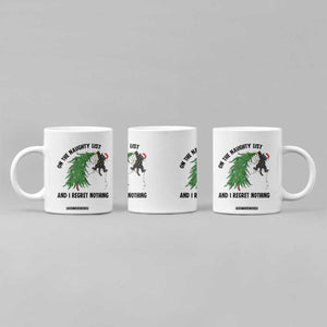 Funny Black Cat Christmas Coffee Mug On the Naughty List And I Regret Nothing TS14 Print Your Wear