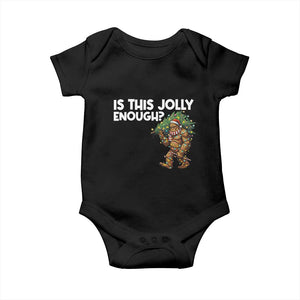 Funny Bigfoot Christmas Baby Onesie Is This Jolly Enough TS14 Black Print Your Wear