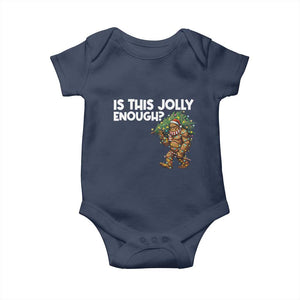 Funny Bigfoot Christmas Baby Onesie Is This Jolly Enough TS14 Navy Print Your Wear