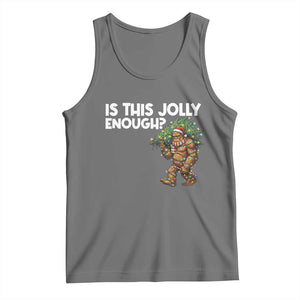 Funny Bigfoot Christmas Tank Top Is This Jolly Enough TS14 Black Heather Print Your Wear