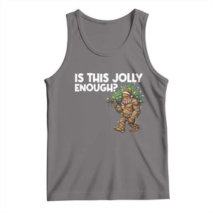 Funny Bigfoot Christmas Tank Top Is This Jolly Enough TS14 Deep Heather Print Your Wear