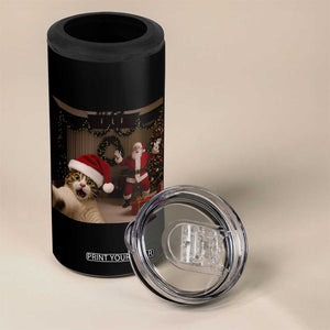 Funny Cat With Santa Selfie Christmas 4 in 1 Can Cooler Tumbler TS14 Print Your Wear