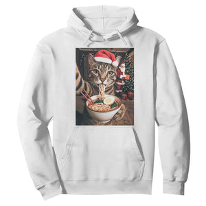 Funny Cat Ramen Selfie With Santa Christmas Hoodie TS14 White Print Your Wear