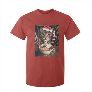 Funny Cat Ramen Selfie With Santa Christmas T Shirt For Kid TS14 Red Print Your Wear