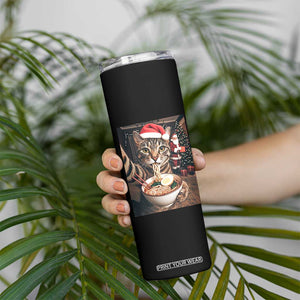 Funny Cat Ramen Selfie With Santa Christmas Skinny Tumbler TS14 Print Your Wear