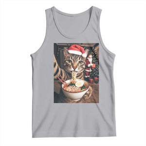 Funny Cat Ramen Selfie With Santa Christmas Tank Top TS14 Athletic Heather Print Your Wear