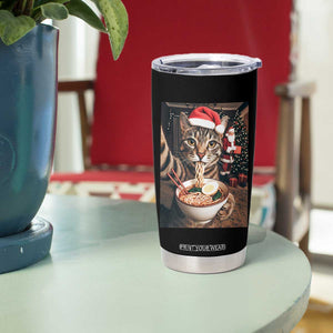 Funny Cat Ramen Selfie With Santa Christmas Tumbler Cup TS14 Print Your Wear