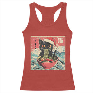 Cat Ramen Christmas Racerback Tank Top Japanese Kawaii Retro Cats Manga TS14 Red Print Your Wear