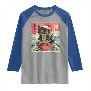 Cat Ramen Christmas Raglan Shirt Japanese Kawaii Retro Cats Manga TS14 Sport Gray Royal Print Your Wear